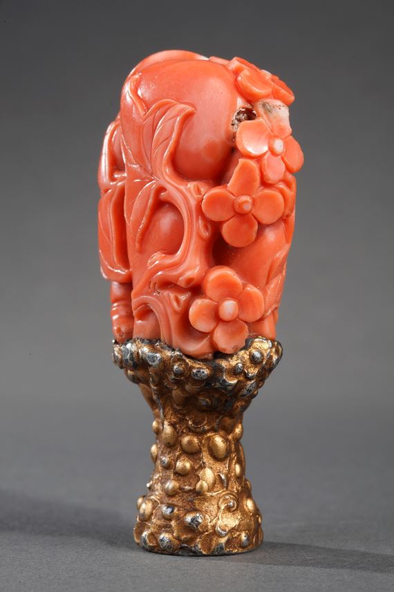 For double gour shaped Chinese coral | MasterArt